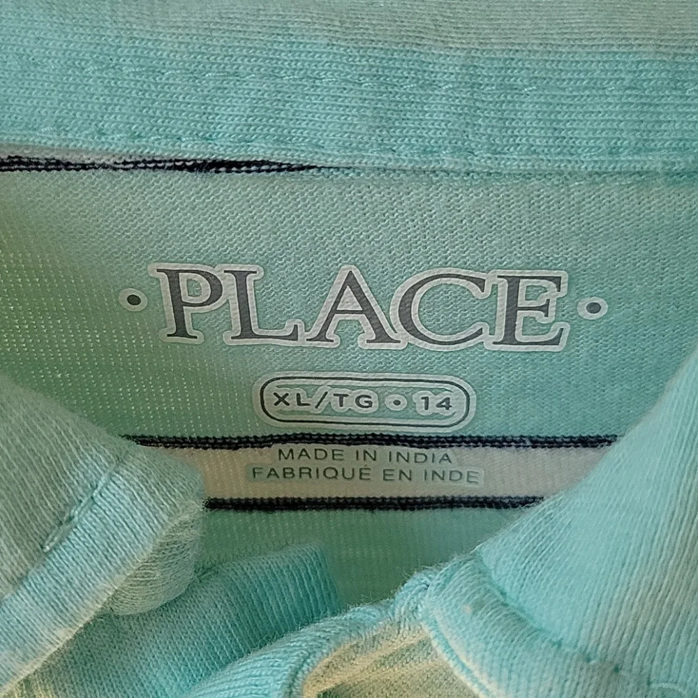 Childrens place teal striped polo xl/14